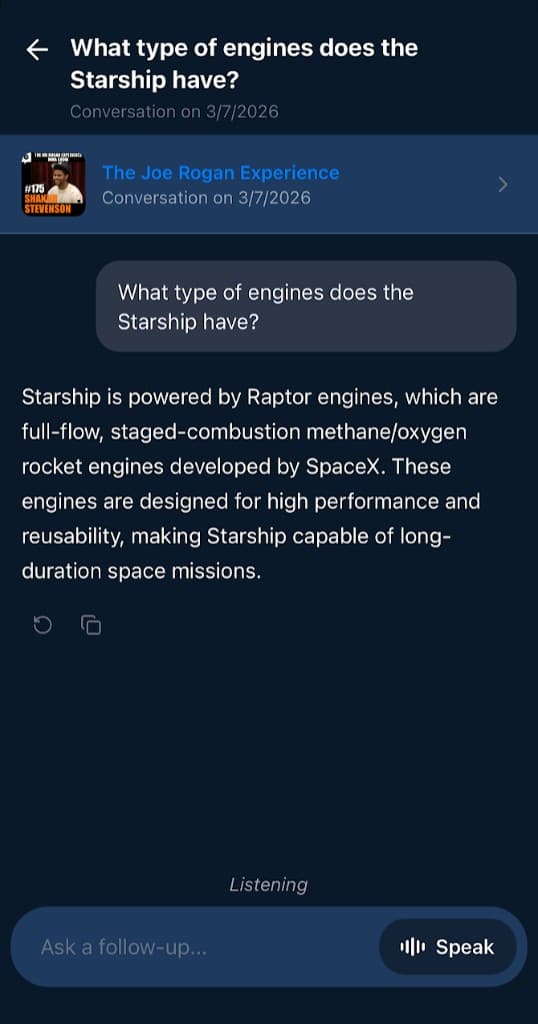 Roark Flow conversation showing instant answers